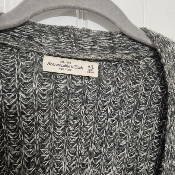Abercrombie Gray Knit Cardigan, Dark Grey, Size M/L - Picture 2 of 8